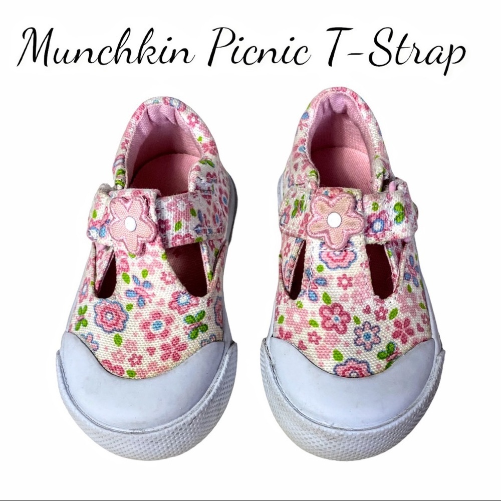Munchkin Picnic T-Strap Baby Girl Shoes - Floral Print